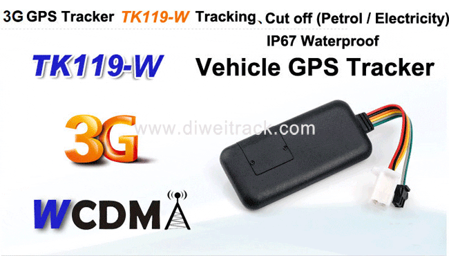 TK119-W GPS Tracker 3G sim for Vehicle WCDMA2016 new 3g network gps tracker with 3G sim, 3G car tracker,  Waterproof 3g gps vehicle tracker 3G WCDMA GSM, 2G compatible over speed alert