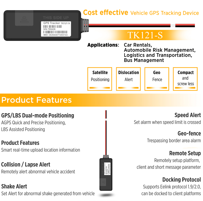 TK121-S which manufacturer makes affordable GPS tracking device for cars